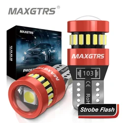 2x Flash Strobe W5W T10 LED Canbus Light Bulbs Car Parking Wedge Clearance Lights White Red Yellow Ice Blue LENS No Error 12V