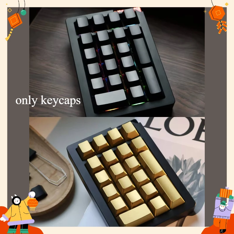 Blank Aluminum Alloy Keycaps Set Customized Cherry Profile Metal Original Handmade Minimalist Mechanical Keyboard Accessories