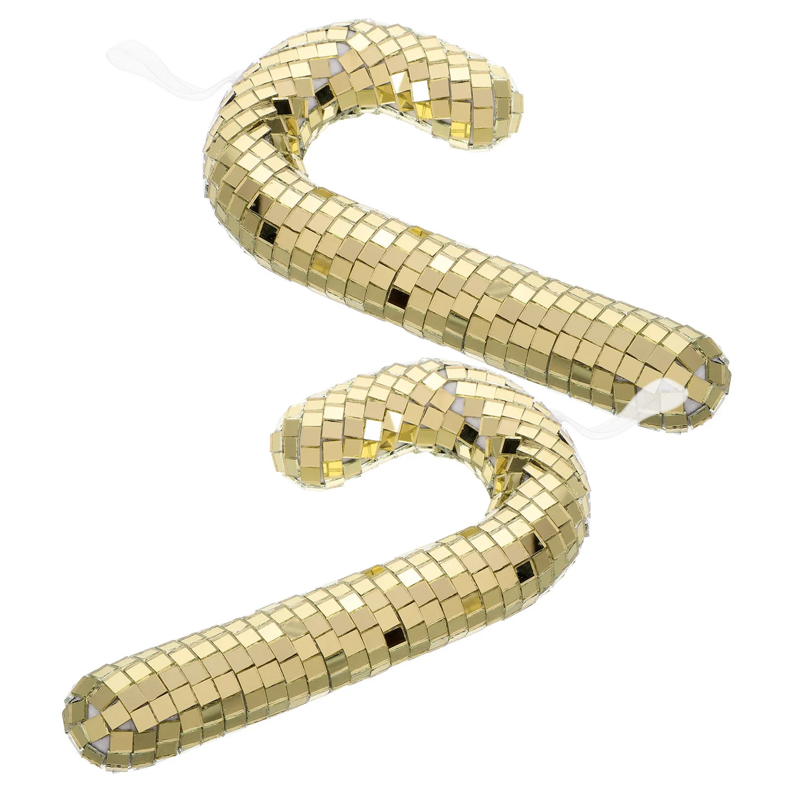 

2Pcs Christmas Candy Cane Ornaments Glitter Mirror Hanging Decor Christmas Tree Decorations Holiday Party Supplies