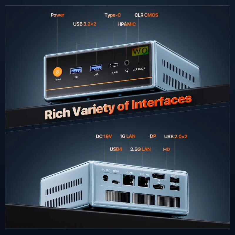 كمبيوتر صغير للألعاب AMD Ryzen9 6900HX Wifi 6.0 BT5.2 رخيص الثمن R5 6600H GDDR5 32GB 1TB SSD كمبيوتر صغير لسطح المكتب لنظام التشغيل Windows11 #5