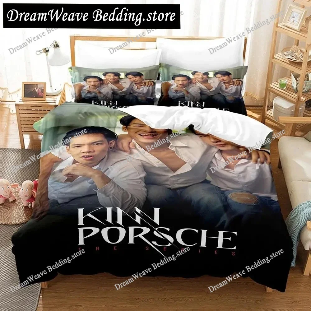 

3D Printed Anime KinnPorsche Bedding Set Boys Girls Twin Queen Size Duvet Cover Pillowcase Bed Kids Adult Home Textileextile