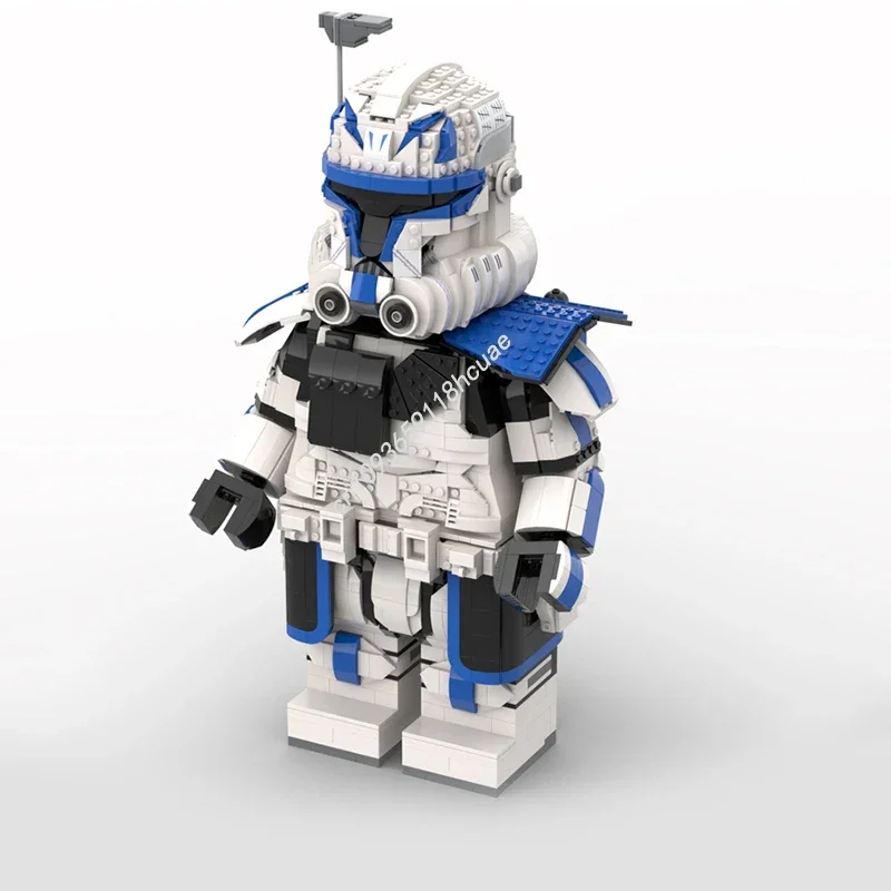 

Звездная битва, капитан Рекс, фаза 2, модель мегафигурки Moc, строительные блоки, кирпичи, сделай сам, креативная сборка, развивающие детские подарочные игрушки