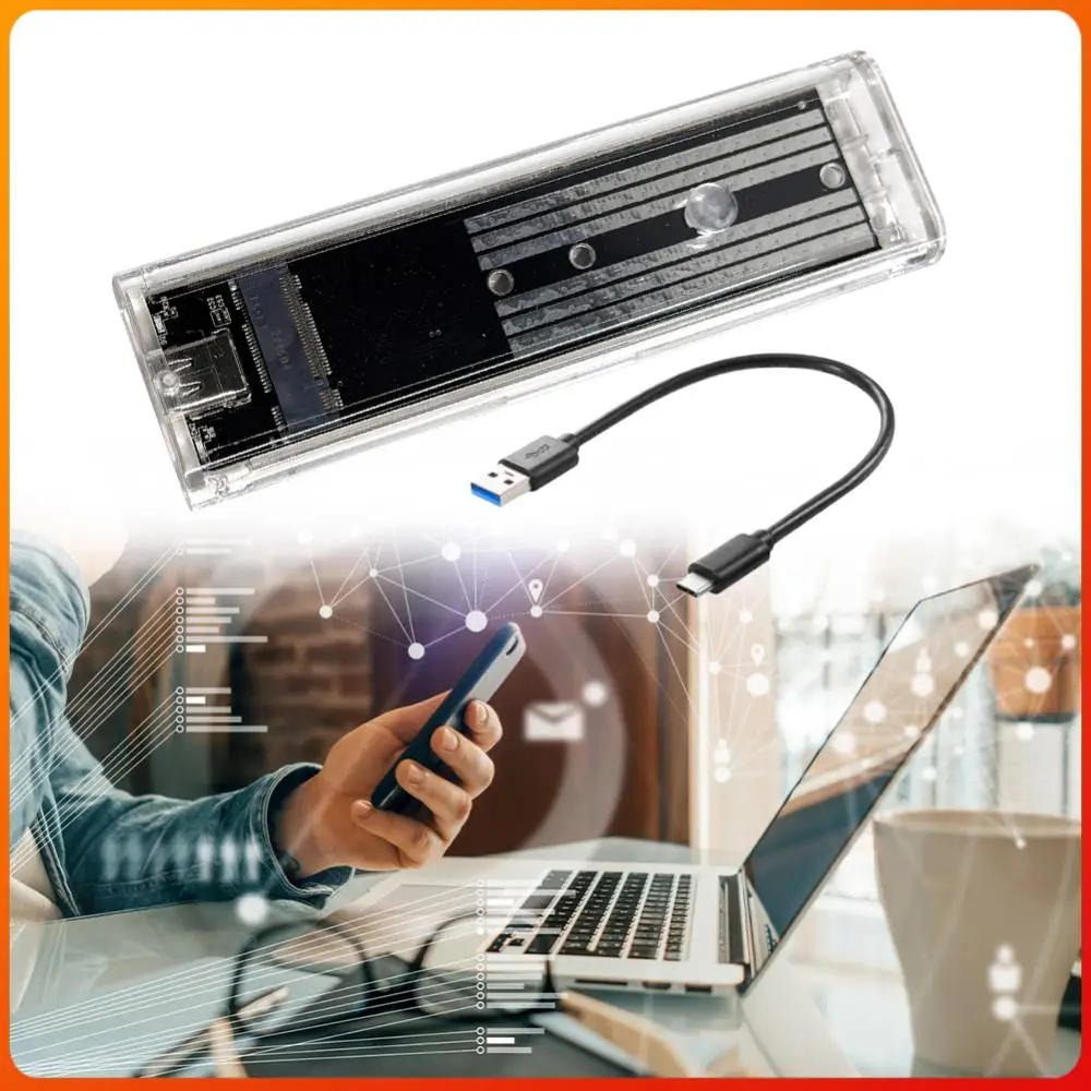 

M.2 NGFF SATA Type C USB 3.1 Hard Disk Box 10Gbps Transparent External SSD Case External SSD Adapter for 2230/2242/2260/2280