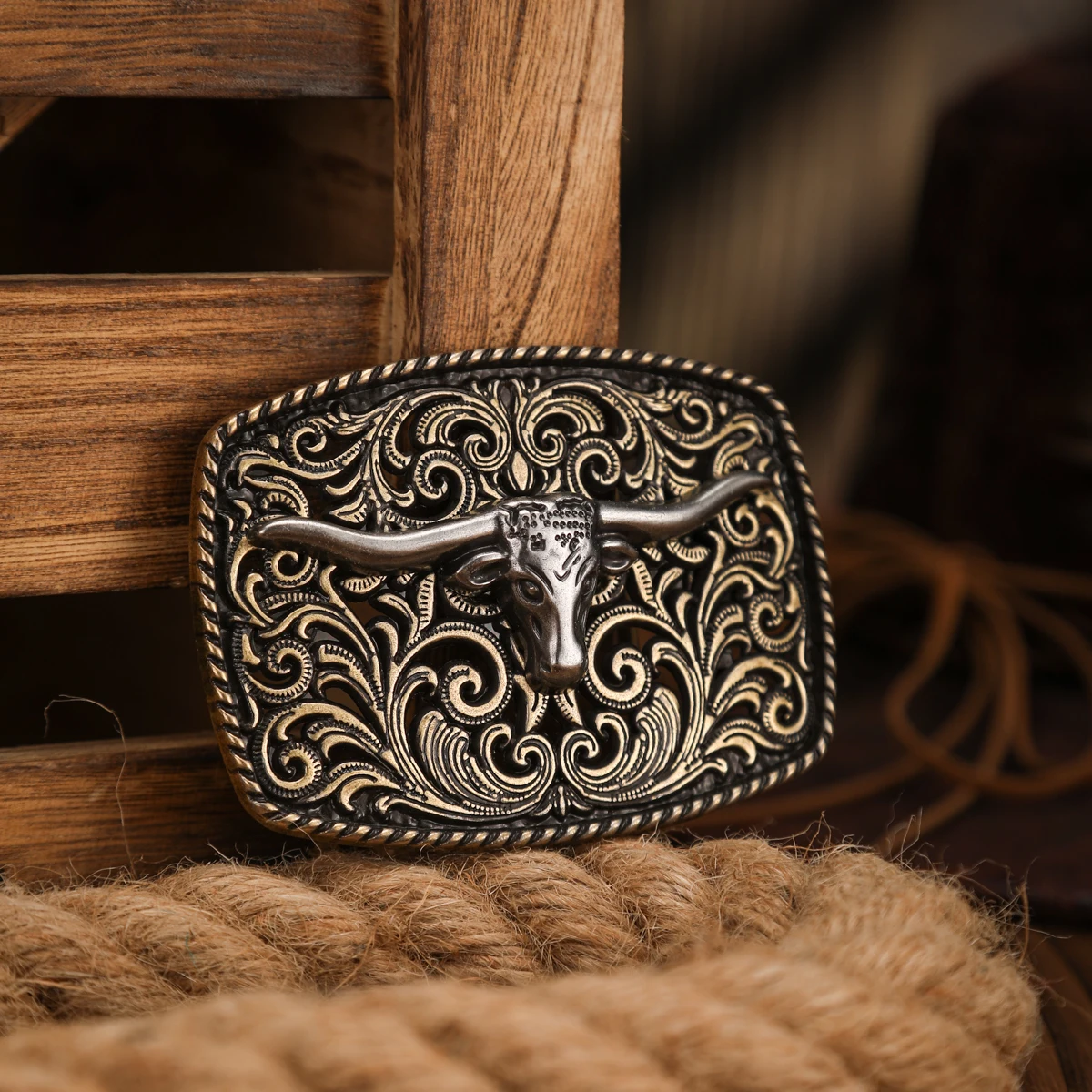 1 Western-Style Belt Buckle - Metal Engraved Leather Belt Buckle - Retro Wide Belt Buckle