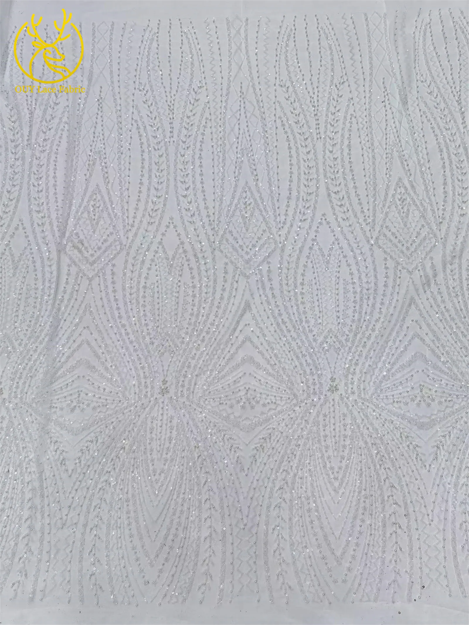 Exquisiter bunter afrikanischer Perlen-Mesh-Spitzenstoff, 5 Yards, hochwertiger französischer Tüll-Spitzenstoff zum Nähen von Brautkleidern – Detail 21