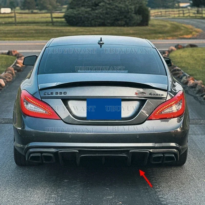 For Mercedes Benz CLS Class W218 CLS350 CLS63 Carbon Fiber Rear Bumper Diffuser Lip Spoiler 2011~2014