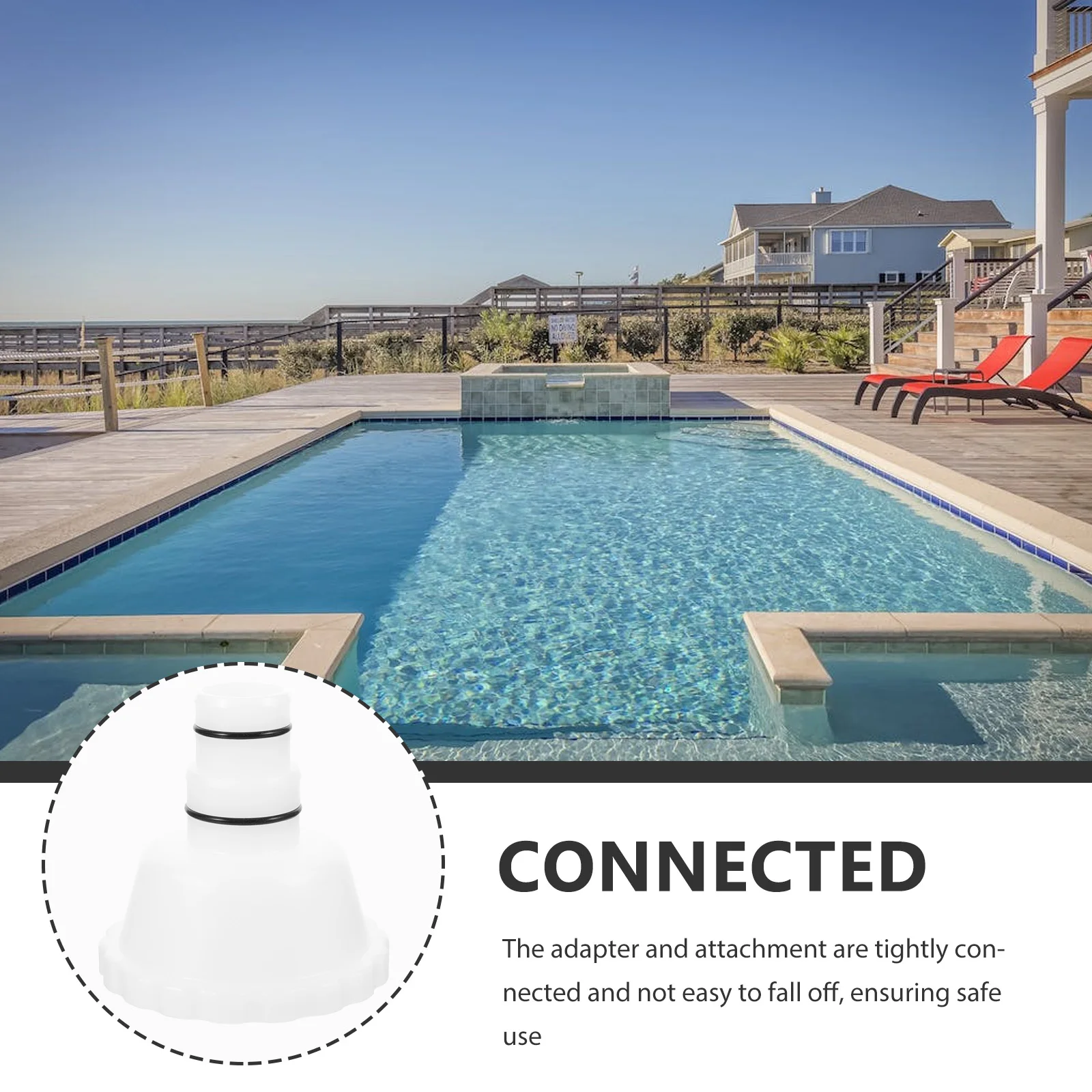 

Skim Adapter Pool Hose Connector Leakproof Durable Water Resistant Long Lasting Practical Spa Pool Accessories Pump Drain