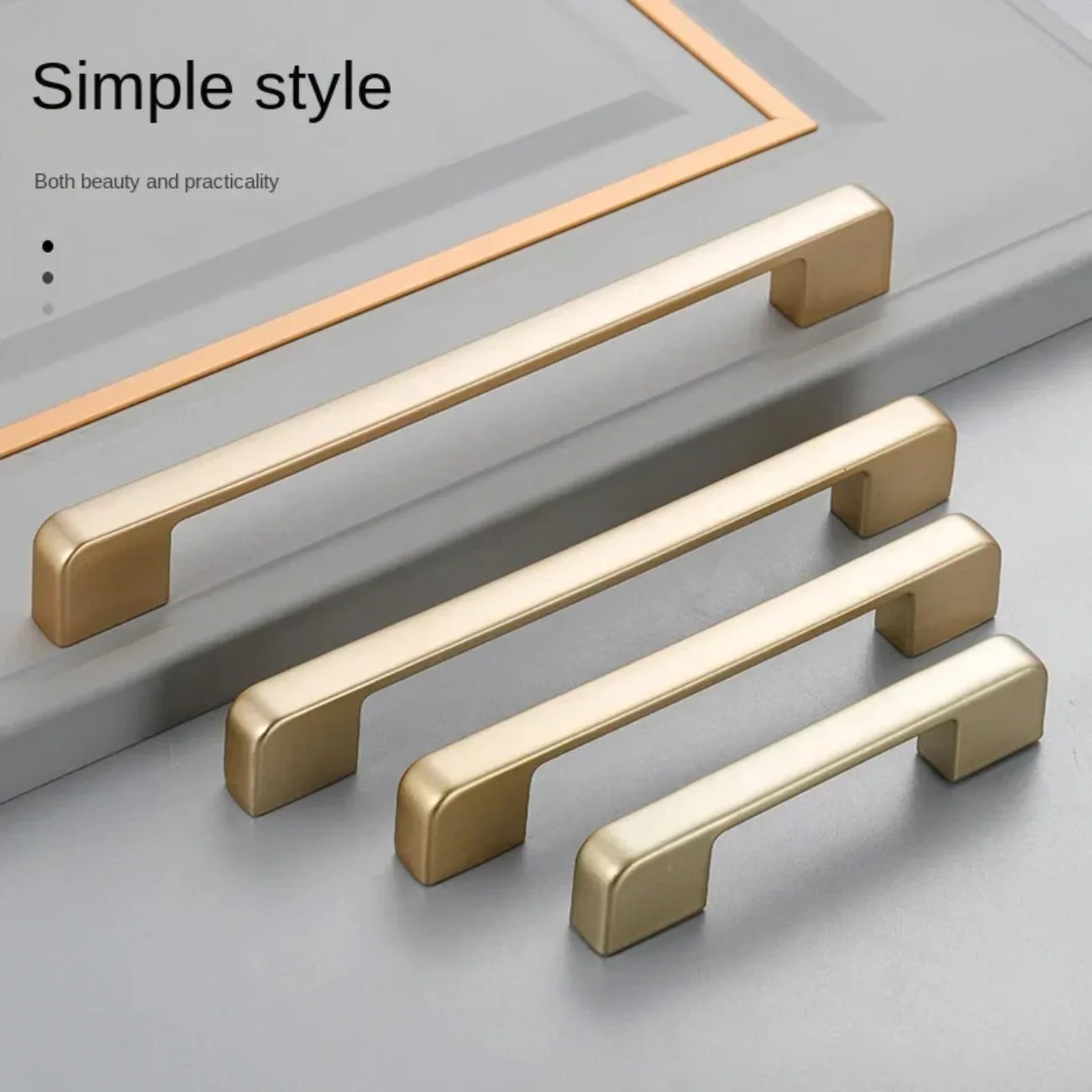 Golden Pull Cupboard Door Drawer Cabinet Closet Handle Light Luxury Contemporary Simple One Hole Hardware Grip