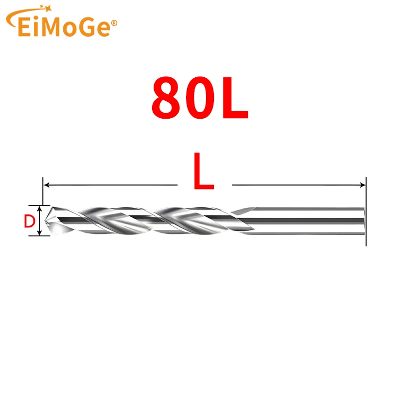 

EIMOGE 80mm Extended Carbide Twist Drills (0.8-8.6mm): Precision Deep Hole Solution for Steel Alloy CNC Machining