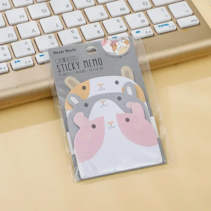 Cute Penguin Pig Bear Sticky Notes Kawaii Animal Shape Memo Pads Stationery Notepad Note Paper Bookmark School Office Supplies