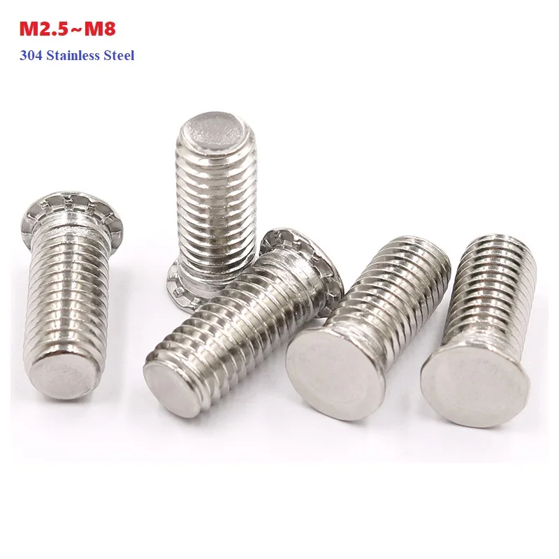 M2.5 M3 M4 M5 M6 M8 Self Clinching Screw Studs Pressure Rivet Screw 304 Stainless Steel FHS Flush Head Studs