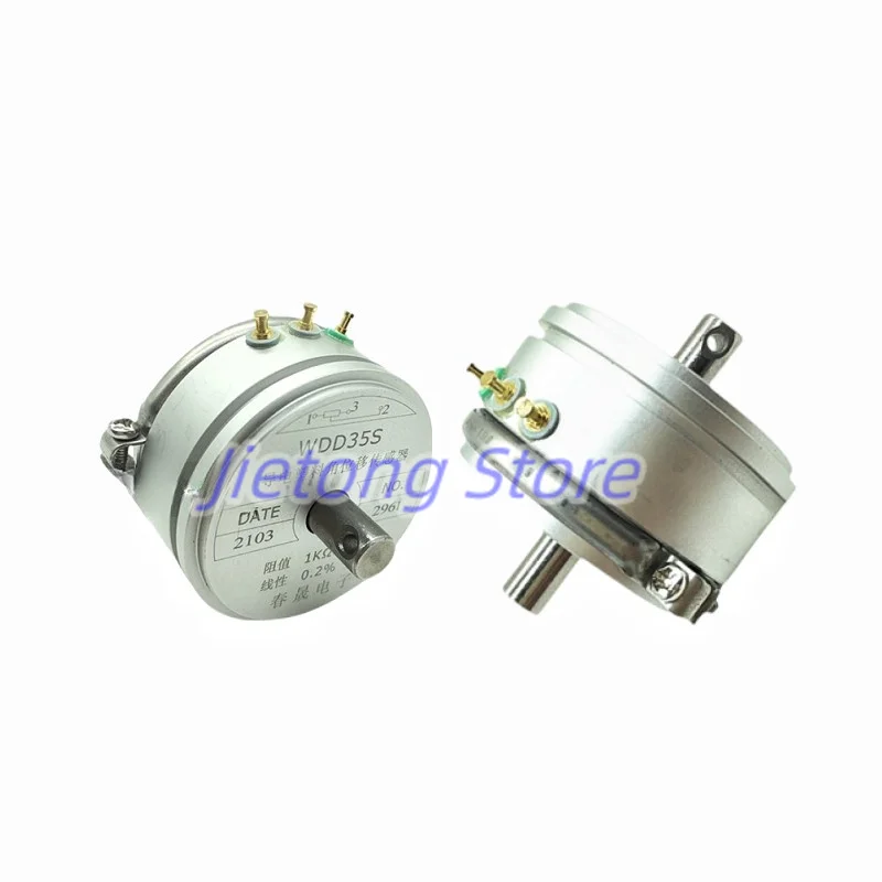 1PC WDD35S 1K 2K 5K 10K Ohm Double Output Shaft 0.1% Precision Conductive Plastic Potentiometer Angle