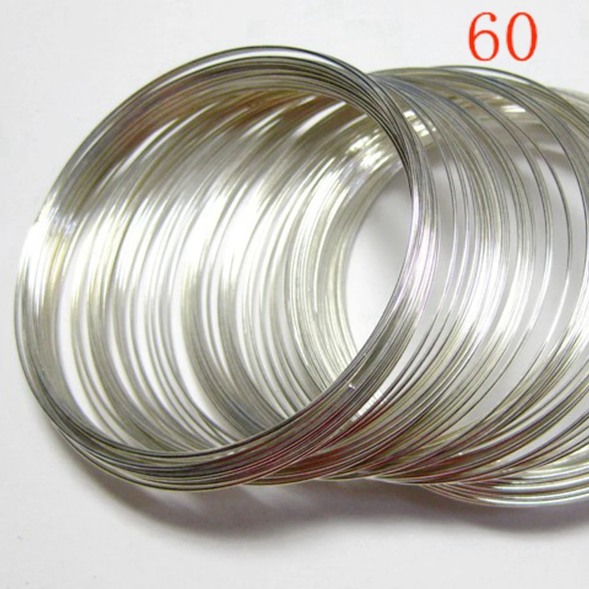 100 pętli pamięci żyłka do nawlekania koralików na bransoletkę mankiet 60mm