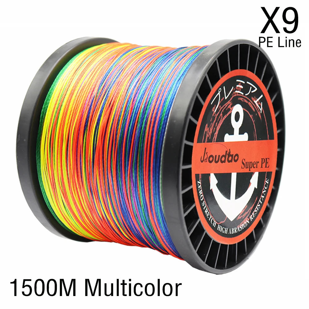 S9 Braid Line 9Strands Braided Fishing Line 1500m PE Multicolor Strong Strength Fishing Braid 20LB-200LB Carp Fishing Accessory