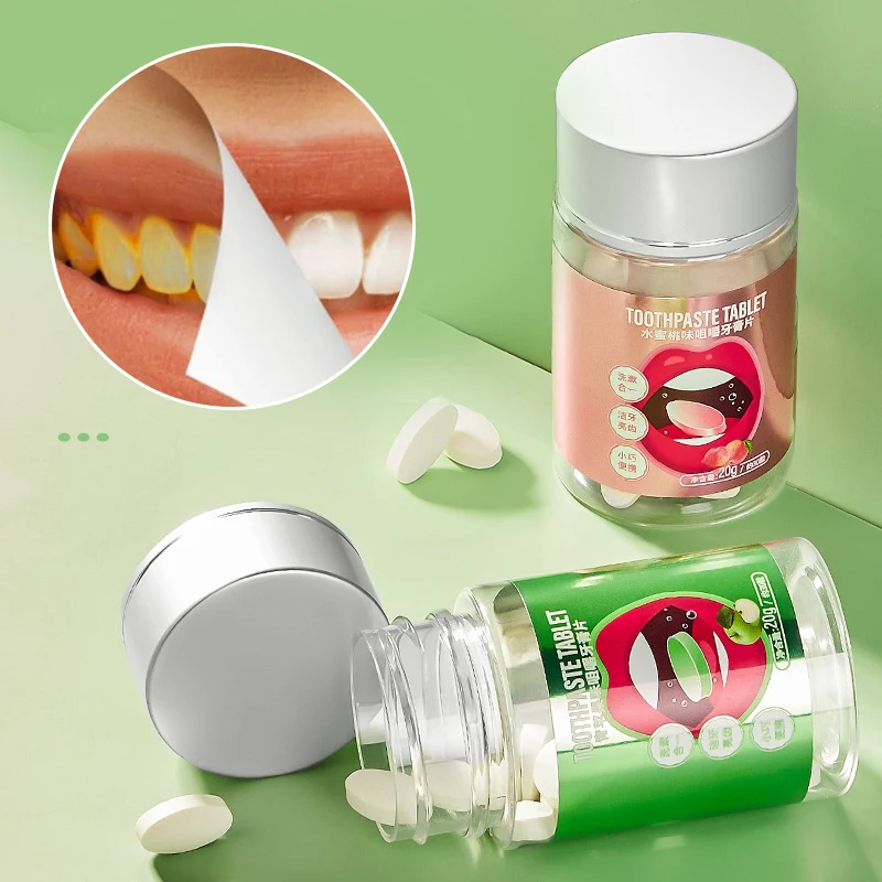 30 Capsules Fruit Flavor Chewable Solid Toothpaste Repairing Care For Teeth Mouth Freshener Removal Tooth Stains Travel Portable