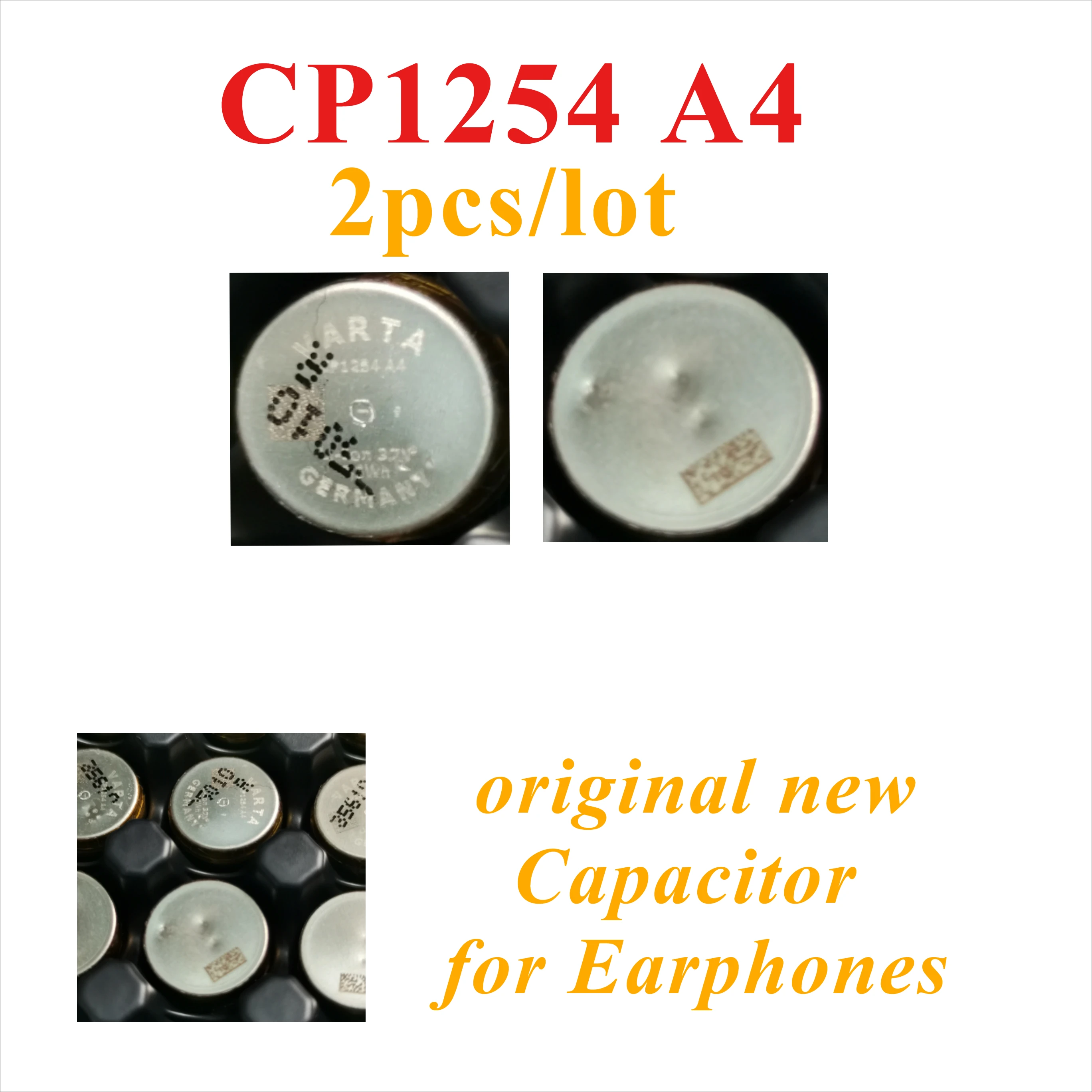 2PCS CP1254 A4 Rechargeable Battery Capacitor for Earphones