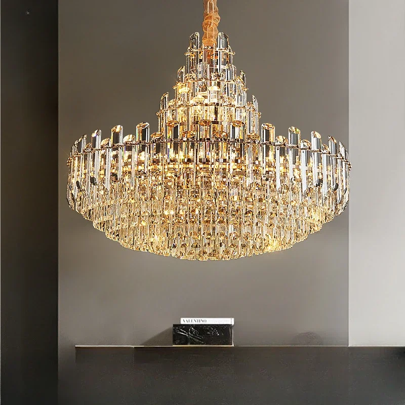 Luxury Led Crystal Chandelier European Luxury Living Room Lamp New Post-modern Minimalist Restaurant