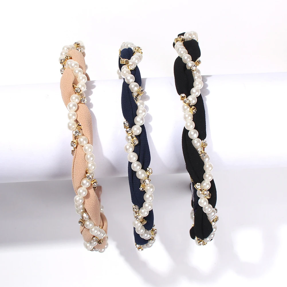 

3pcs Faux Pearl Headband Women Hair Hoop Fashion Headbands Elegant Design Long Lasting Daily Engagement Parties Gift