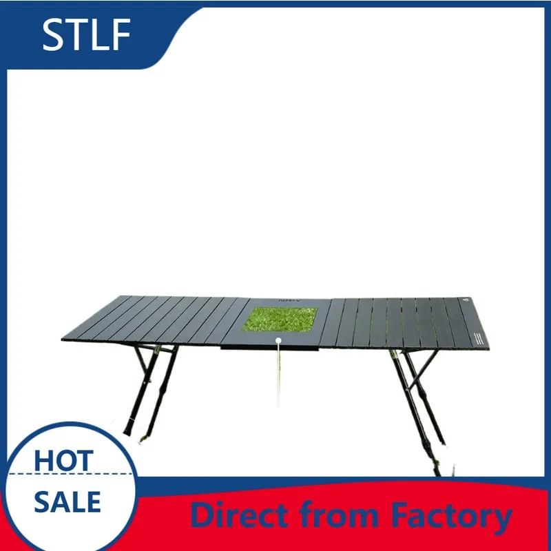 STLF Aluminum Outdoor Furniture Camping Height Adjustable Folding Table Portable Picnic  Roll Glamping Ultra Light