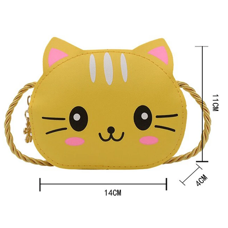 Cartoon Kids Mini borsa piccola con cerniera Cute Cat borsa a tracolla portamonete borse a mano adorabili per ragazzi e ragazze Mini borse a tracolla