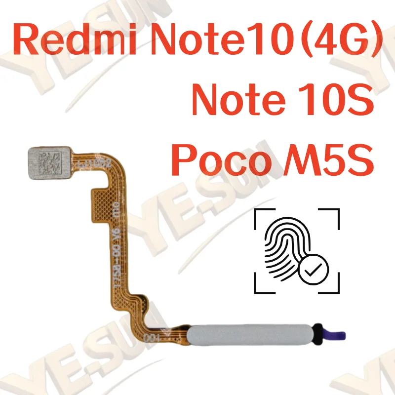

For Xiaomi Redmi Note10(4G) /Note10S / Poco M5S Fingerprint Sensor Home Return Key Menu Button With Side Power On Off Flex