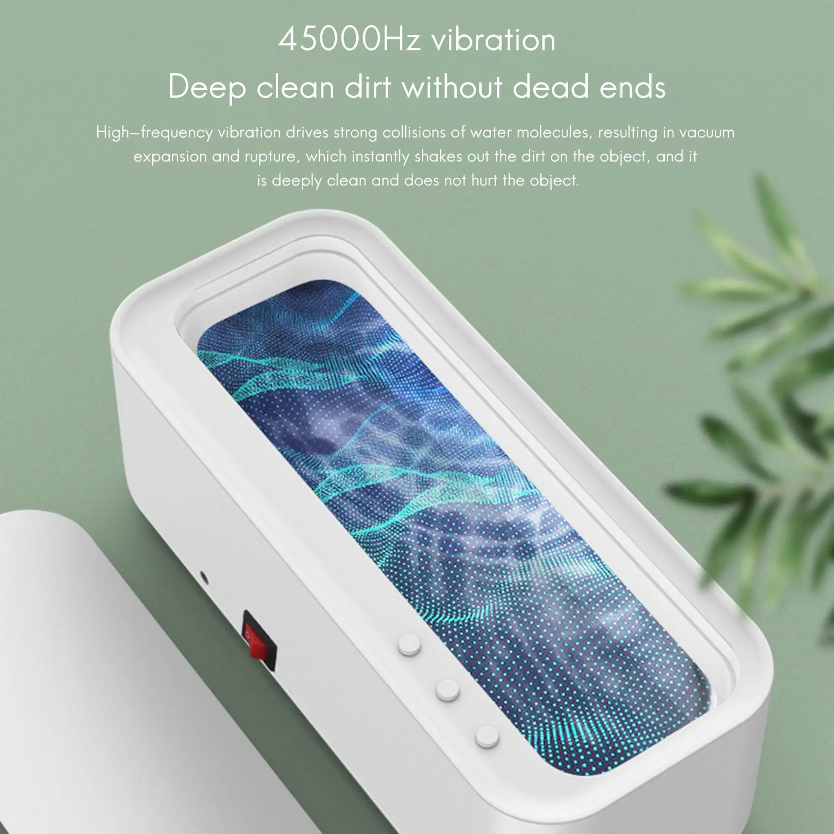 เครื่องทำความสะอาดอัลตราโซนิก45000Hz ความถี่สูงล้างทำความสะอาดด้วยการสั่นสะเทือนแว่นตาแหวนซักผ้า