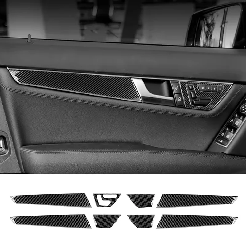 Carbon Fiber Window Door Panel Strip Protective Cover Trim Sticker Accessories For Mercedes Benz C Class W204 C180 C200 C260 Car