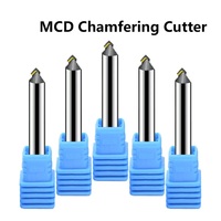 MCD Diamond CNC Milling Cutter Length 5mm Solide Carbide Flat End Mill For Cutting Copper Aluminum Acrylic PVC