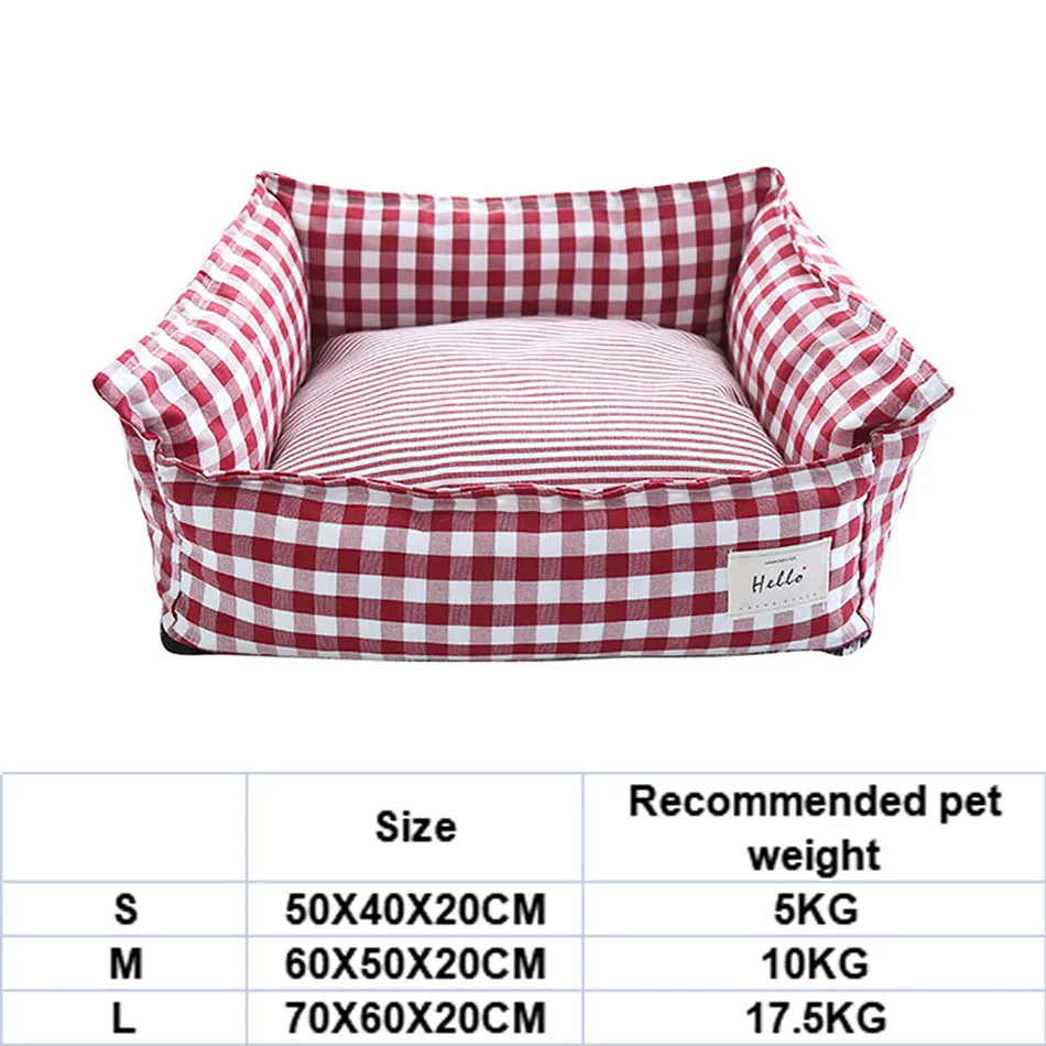 Beds for Dog Cat Pet Sleep Sofa Bed Soft Lattice Dog Basket Cat Small Medium Dog Cushion Pet Accessories Puppy Kennel Supplies