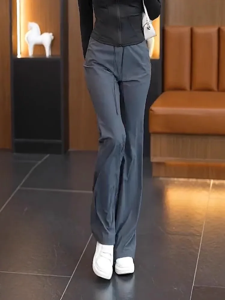 

Comfortable Cool Feel Flared Pants Summer Slim Fit Stretchy Casual Fashion Women's Flared Pants