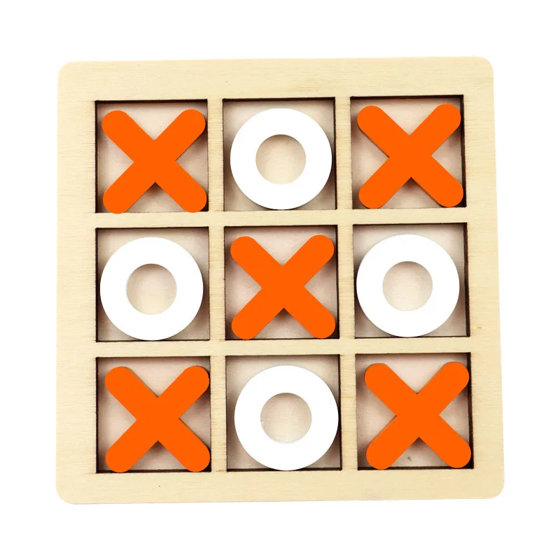 Houten Tic Tac Toe-puzzelspel voor twee spelers Interactief logica en strategie Bordspel Familiefeest Verjaardag Jongens en meisjes Cadeau