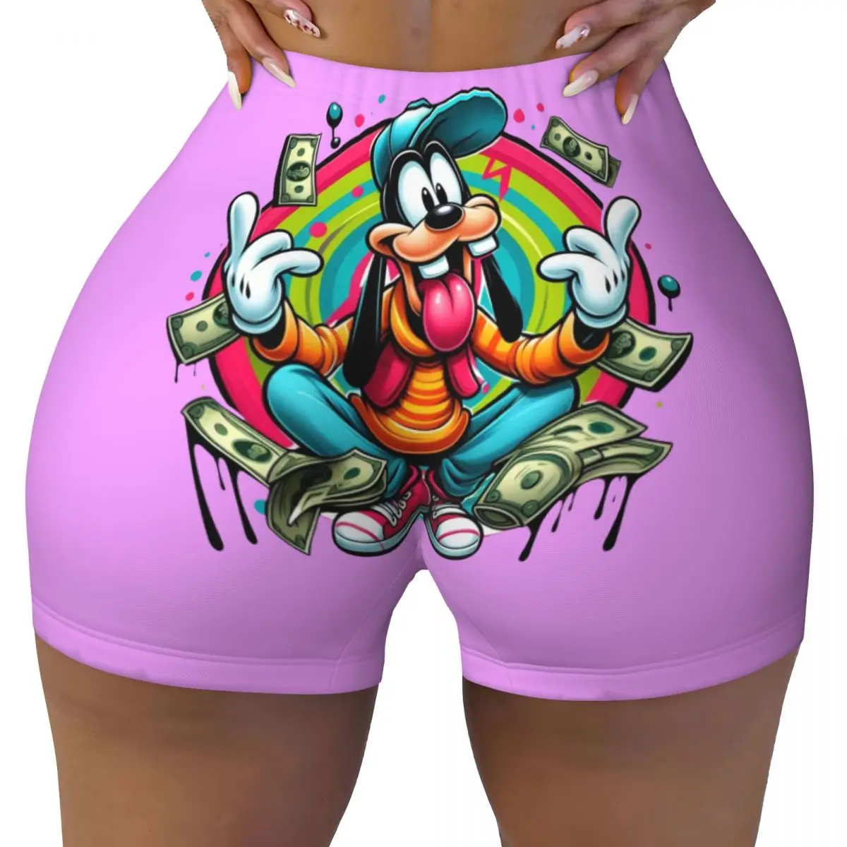 

Custom Goofy Money Running Volleyball Workout Shorts Women's Athletic Gym Yoga Shorts
