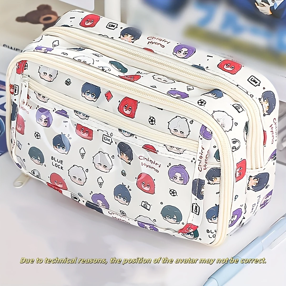 Anime Character Print Pencil Case - Dual-Zip Large Capacity Stationery Pouch - Durable Multi-Purpose Organizer for School Essent