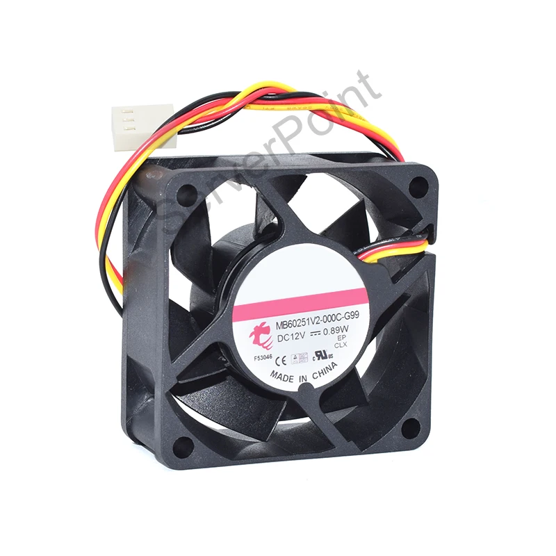 

Original authentic MB60251V2-000C-G99 12V 0.89W 6cm 3-wire 60*60*25 silent cooling fan