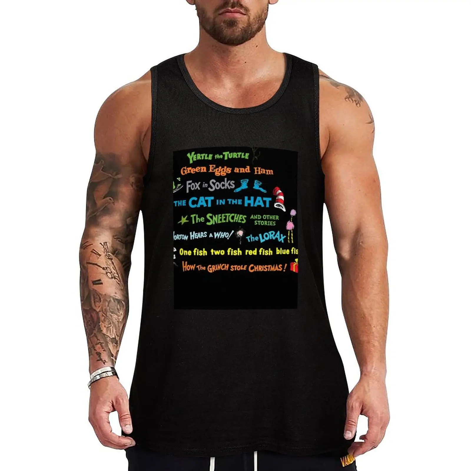 

Dr. Seuss Book Title Tank Top fitness Men's t shirt Men's vest T-shirt sports