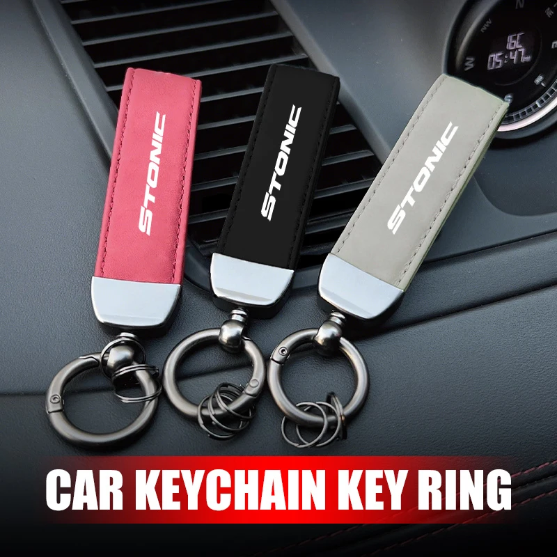 For KIA Car Metal Keychain Leather Key Ring Decoration Accessories Sorento Stinger Soul Spectra Niro Cadenza Sephia - view 5