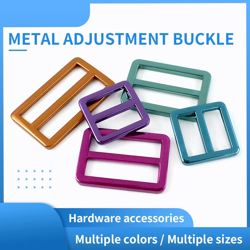 

5/10Pcs 20-38mm Colored Metal Buckles for Bag Straps Tri-Glide Slider Clasp Webbing Adjustable Buckle Leather Crafts Accessories