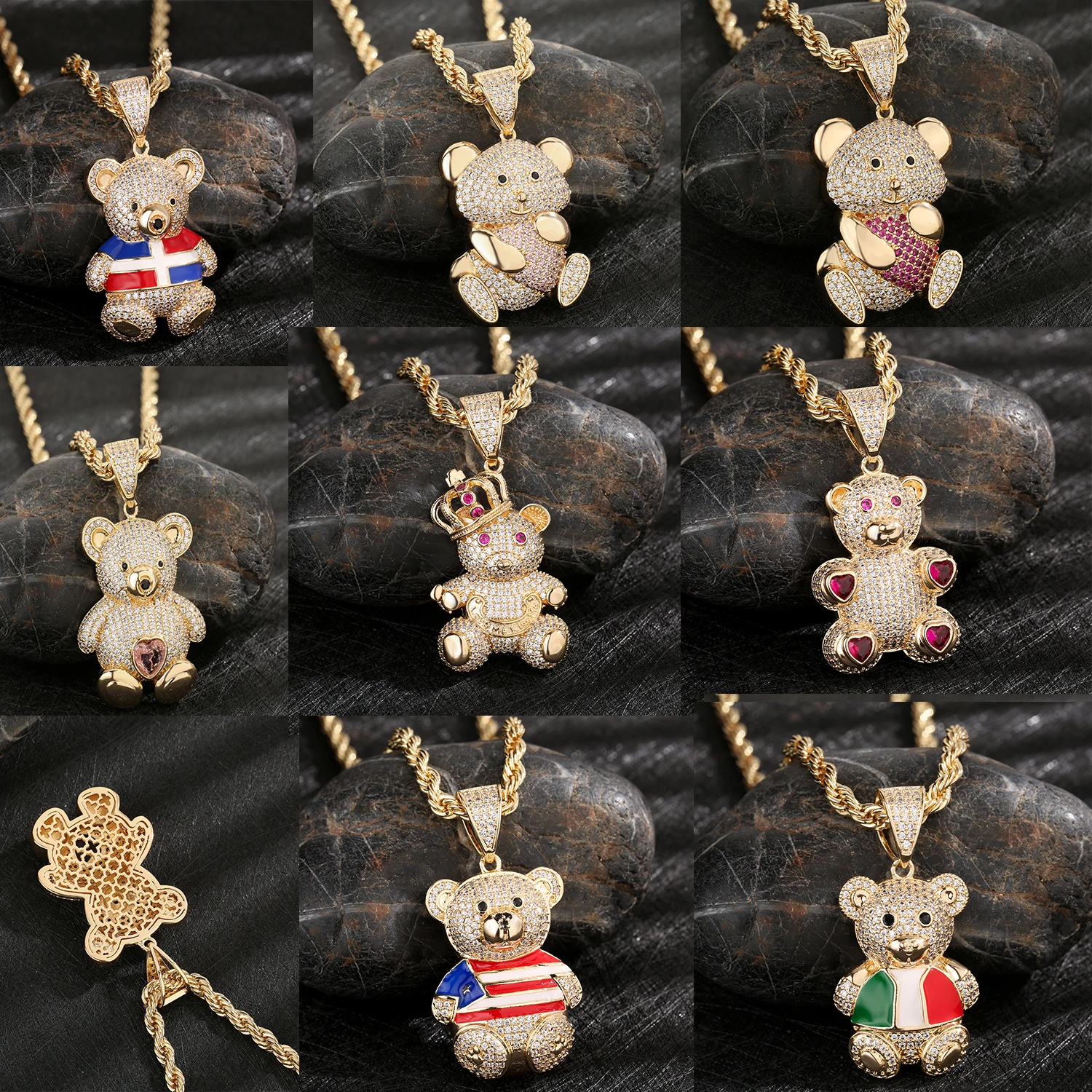 This Original Teddy Bear Pendant, Without Chain, Is a Beautiful Gift for Girls and Can Be Used as a Necklace Pendant or Backpack Charm