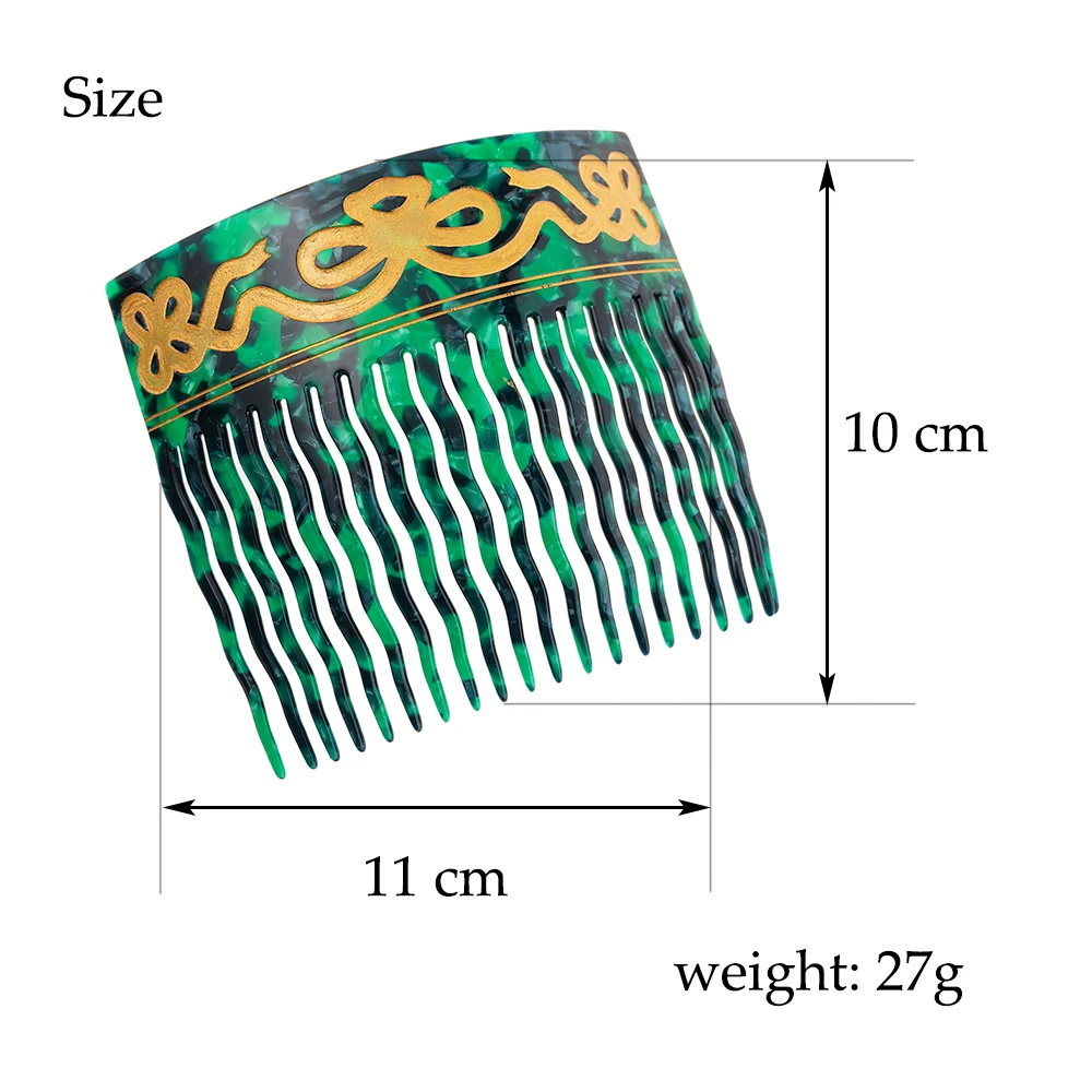 Vintage Hair Combs Colorful Acetate Hair Accessories Tortoise shell Women Hair clips Flamenco Headdresses Comb Bronzing jewelry