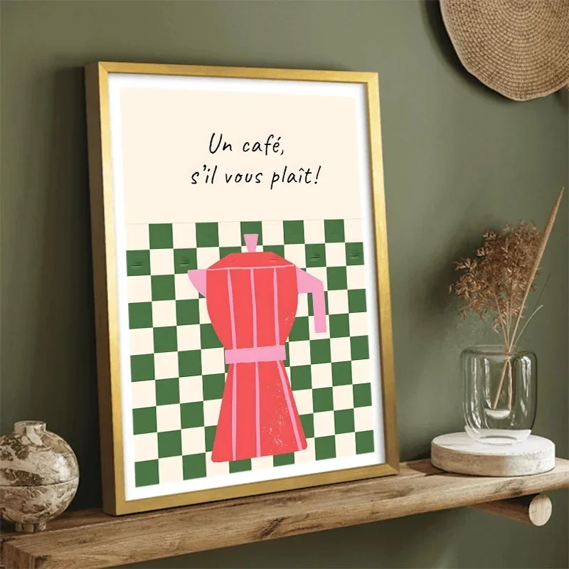 1 قطعة بدون إطار البوهيمي نمط نادي القهوة المشارك القهوة والكرواسون الطباعة الغذاء قماش جدار الفن للمنزل المطبخ الديكور