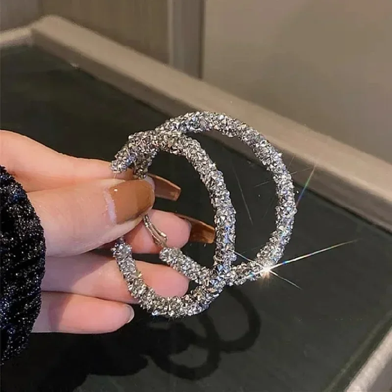 Trendy Exaggerated Large Circle Hoop Earrings Women Fashion Temperament Party Personality Earrings Jewelry Accessories