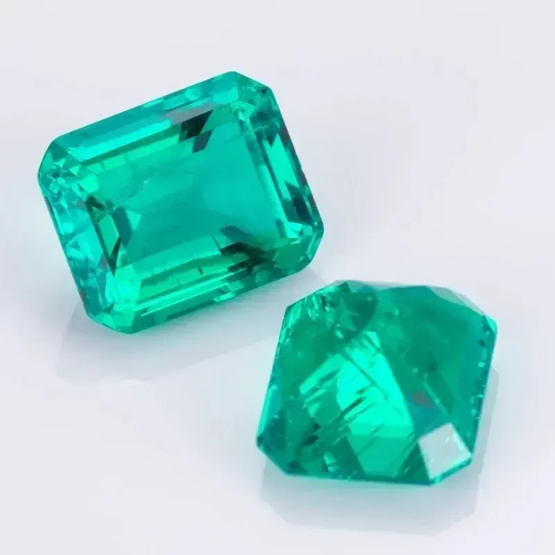 Top Lab Grown Columbia Emerald Gemstone Charms Beads Green Color Gemstones for Diy Jewelry Making Selectable AGL Certificate