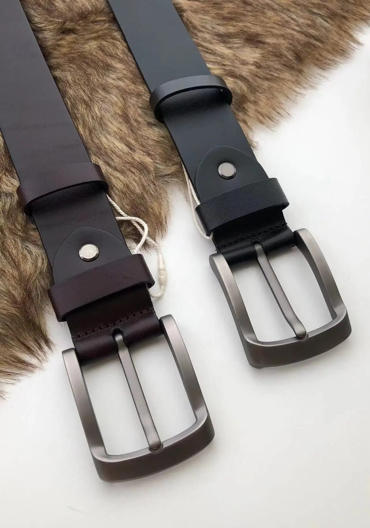 3.8CM High Quality Genuine Leather Belt For Men Luxury Designer Pin Buckle Belts Cowskin Vintage Strap Male Jeans for Man