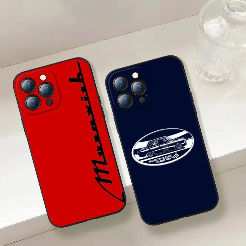 Moskvich 2140 Car 412 Car Logo Phone Case for Iphone 14 12 11 13 Pro Max Mini X XR XS 7 8 Max SE 2020 Soft Phone Covers