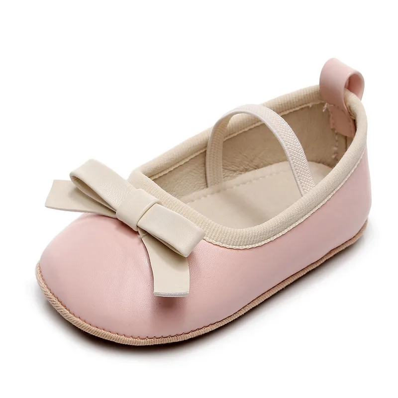 Newborn Baby Girl PU Flats Shoes Infant Bow Lightweight Casual First Walker Crib Shoes Baby Items Accessories