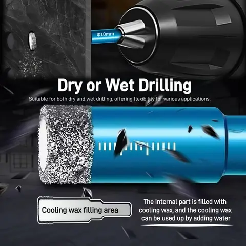 डायमंड ब्रेज़्ड ड्राई ड्रिलिंग बिट पोर्सिलेन कप सॉ सिरेमिक मार्बल ग्रेनाइट टाइल होल ओपनर होल सॉ कटर 5-16 मिमी गोल शैंक 6 best sales छेद काटने वाला - №1