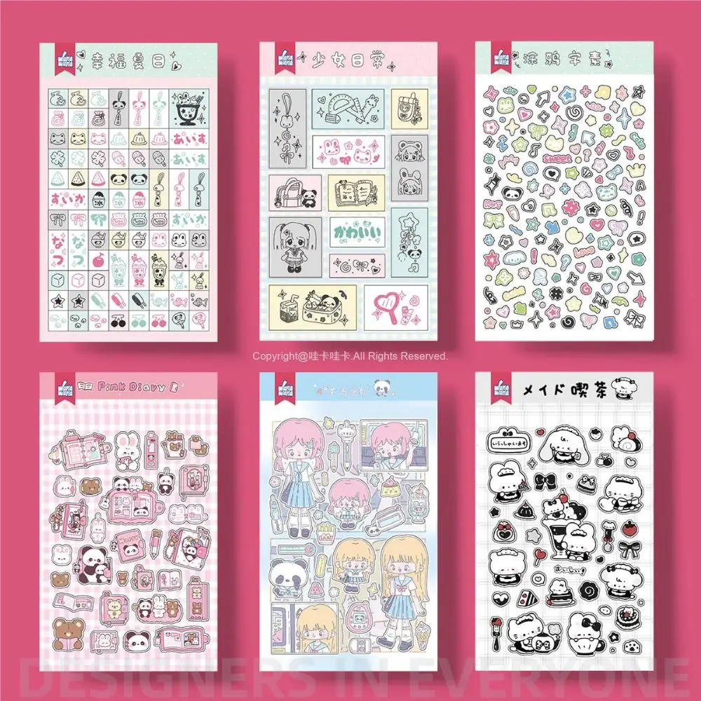 WAKAWAKA 1 peça de amor simples adesivos animais fofos para scrapbook adesivos decorativos estacionários para artes Diy Journal Planner