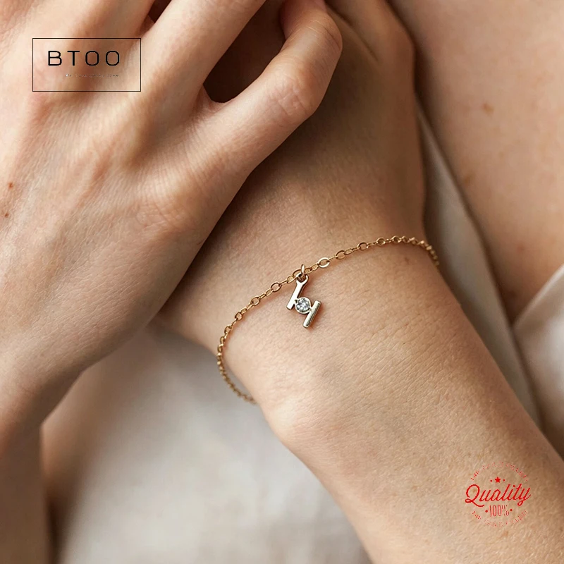 14K Gold Filled H-Shape Charm with Zircon Single Hole Connector Pendant for DIY Tarnish Resistant Necklace Jewelry Making