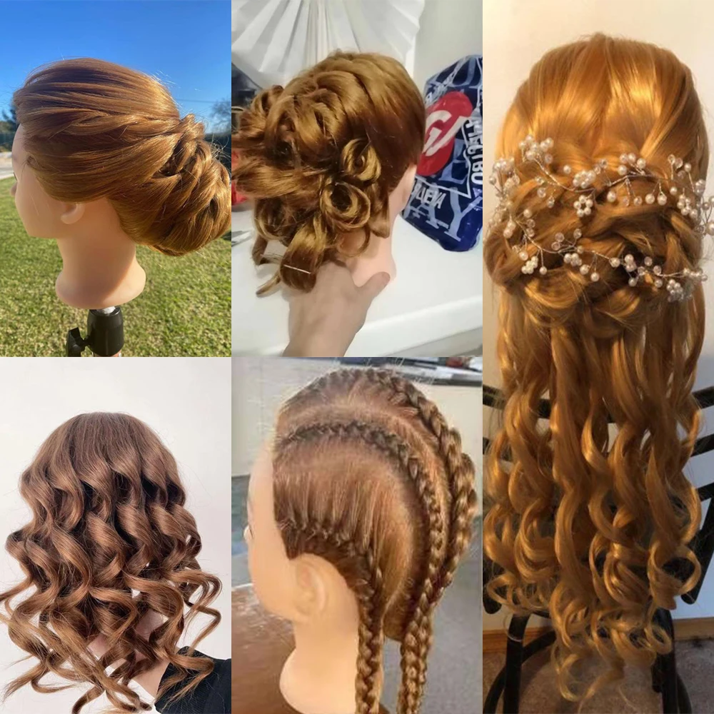 Neue 80% Echthaar Puppe Kopf Für Frisur Professionelle Ausbildung Kopf Mannequin Kopf Styling Zu Praxis Heißer Curl Eisen Glätten