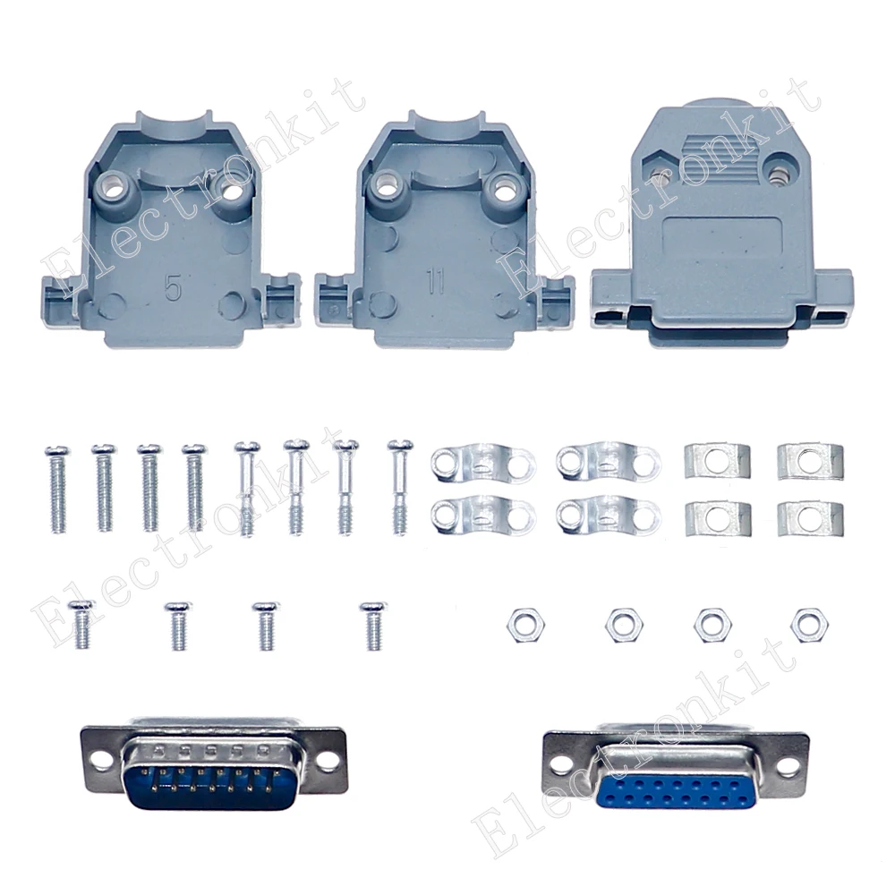 DB15 Gelast Connector 15-Pin RS232 Terminal Adapter Board Mixde Box Set Kit (10 Mannelijk Hoofd + 10 vrouwelijke Hoofd)